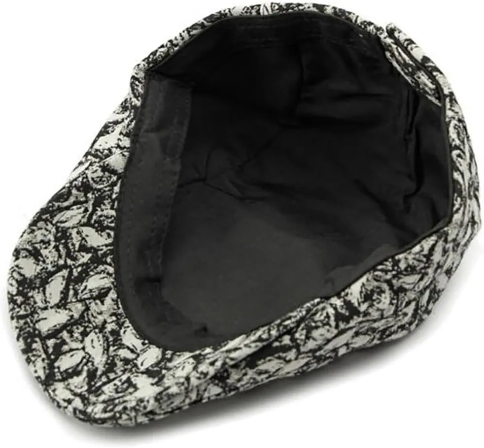 Womens Leopard Print Beret Hat Retro Newsboy Ivy Cap Cabbie Flat Cap
