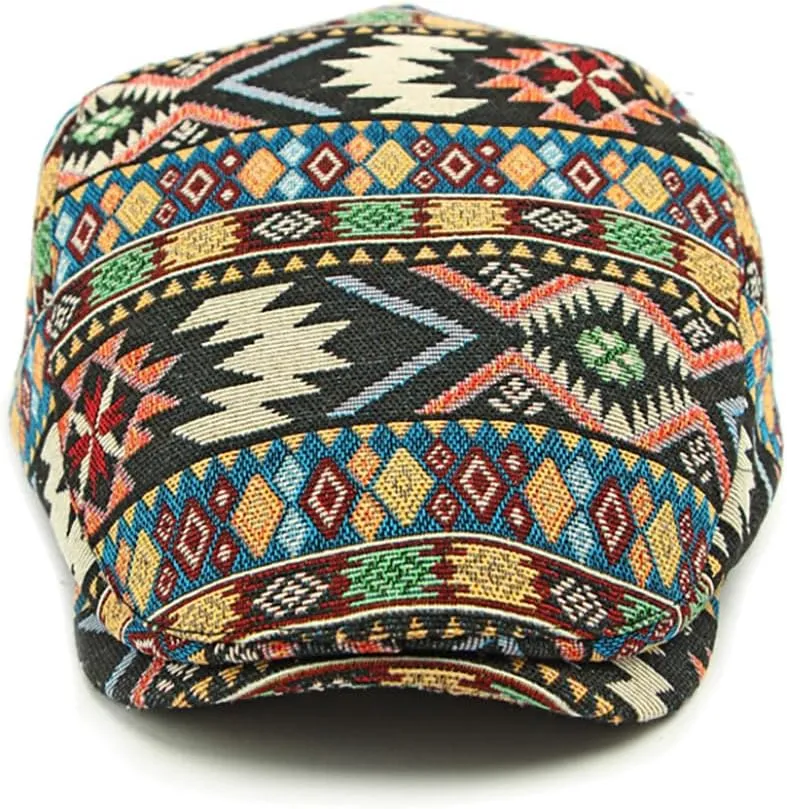 Womens Leopard Print Beret Hat Retro Newsboy Ivy Cap Cabbie Flat Cap