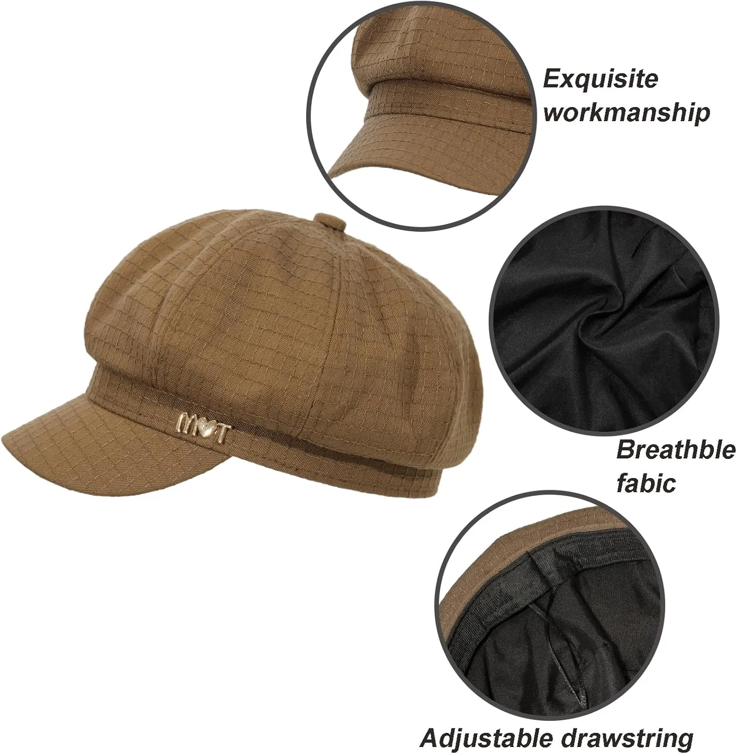 Womens Newsboy Caps Cabbie Gatsby Hat Visor Beret Hat Fashion Ladies Pageboy Caps for Womens Hat
